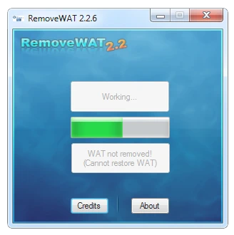 Работа активатора RemoveWAT